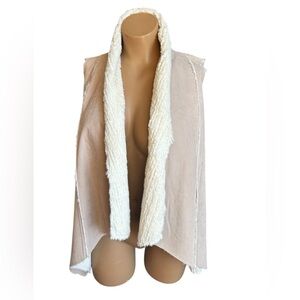 Women's Tan and Cream Faux Suede& Shearling Jacket
